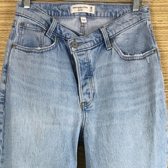 Abercrombie & Fitch High Rise Dad Jean Criss-Cross Crossover Waistband Size 26 - Picture 9 of 13
